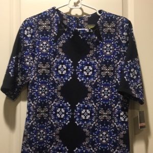 NWT! TAYLOR womens Floral Crew neck zip back short sleeves dress size 10